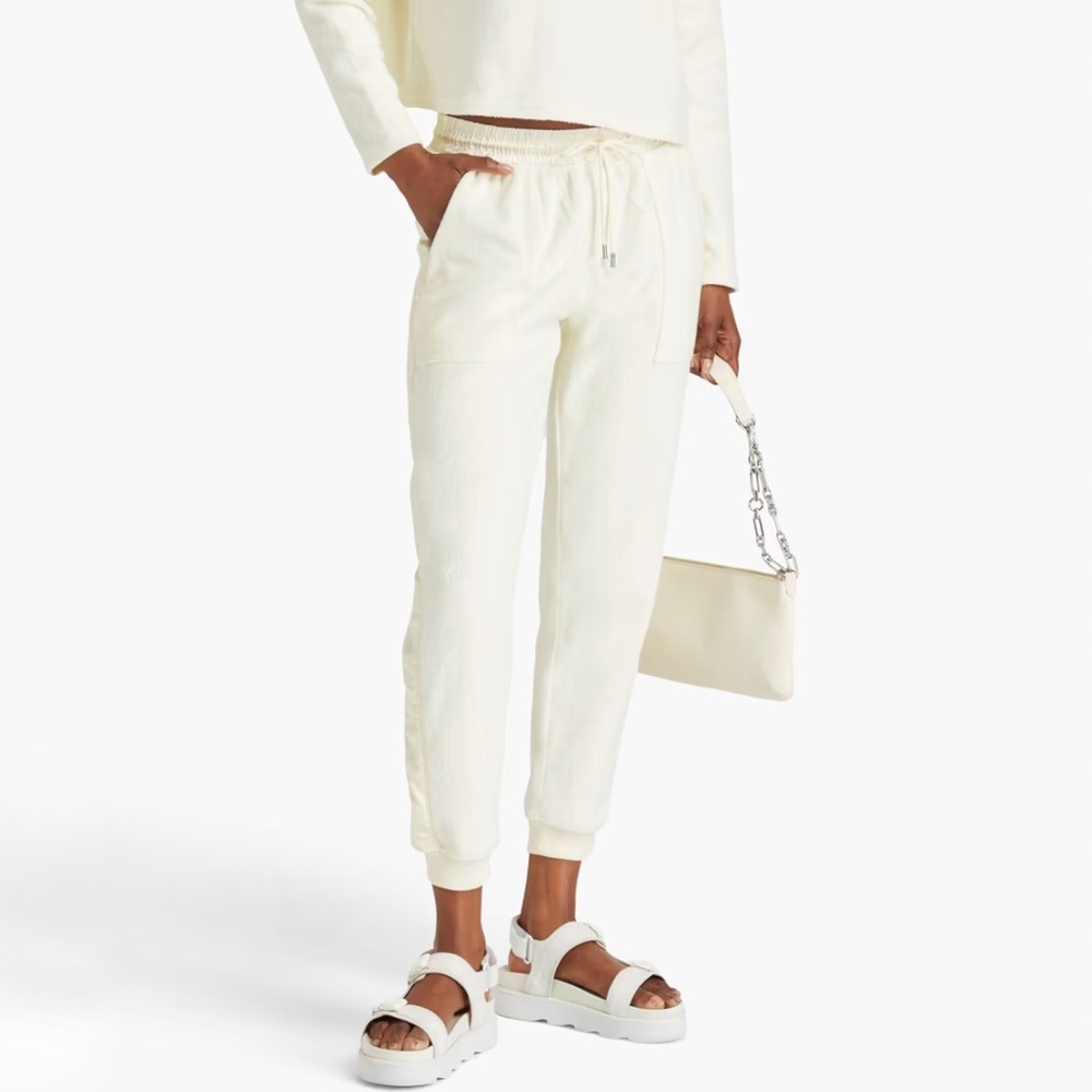 ATM ANTHONY THOMAS MELILLO yellow Satin trimmed stripe terry track jogger pants